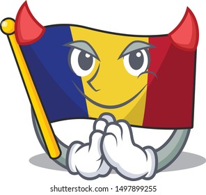 Devil romanian cartoon flag folded in drawer