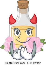 Devil rose oil in the cartoon shape