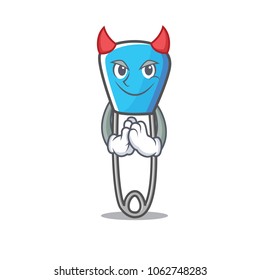 Devil safety pin mascot cartoon