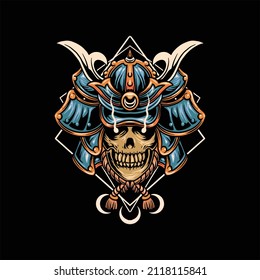 devil samurai illustration vector design