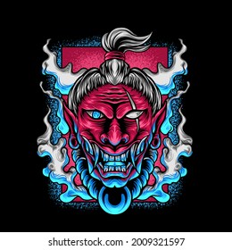 The Devil Samurai Japan Illustration for your business or merchandise