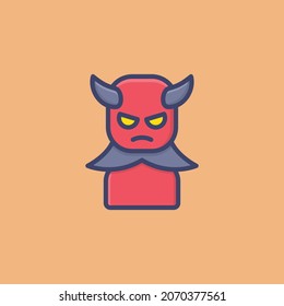 Devil Satan Avatar Filled Outline Icon, Logo, and illustration Vector