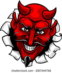A devil or satan evil mascot cartoon face