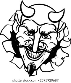 A devil or satan evil mascot cartoon face