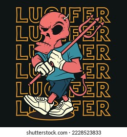 A devil Satan or Lucifer, vector illustration.