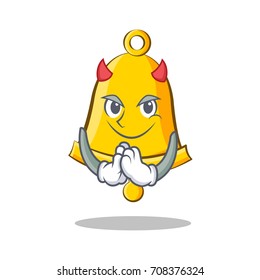 Devil school bell character cartoon