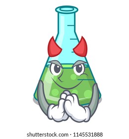 Devil science beaker mascot cartoon