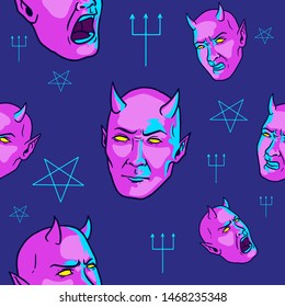 Devil Seamless Pattern Full Color