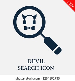 Devil search icon. Editable Devil search icon for web or mobile.