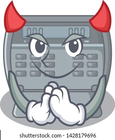 Devil security alarm sticks on character wall