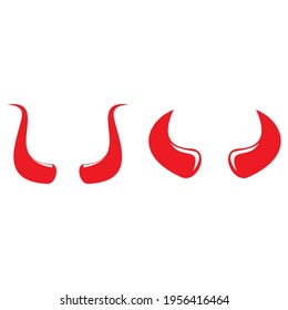 Devil set horn Vector icon design illustration 