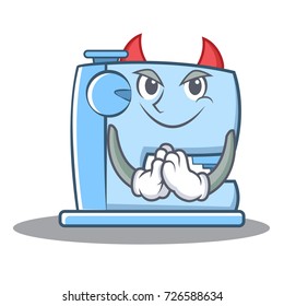 Devil sewing machine emoticon character