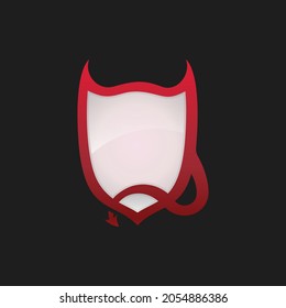 Devil Shield Horn Emblem Logo - Vector File