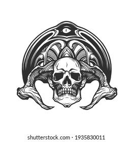 The Devil Skull. Can be used as a sketch of a tattoo.