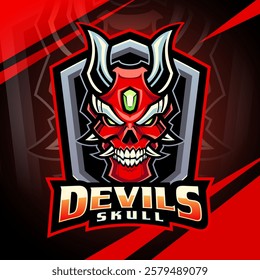 Devil skull esport mascot logo design