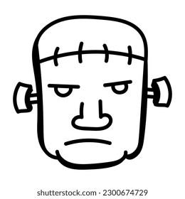 Devil skull hand drawn icon 