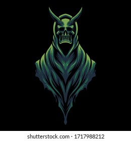 Devil Skull Head Illustration vector