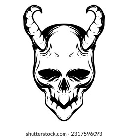 Devil skull illustration mascot logo design art