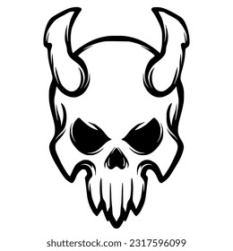 Devil skull illustration mascot logo design art