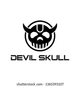 Devil Skull Logo Design Icon Stock Vector (Royalty Free) 1365393107 ...