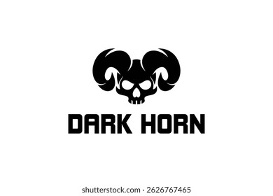 devil skull logo design template, logo icon vector illustration silhouette