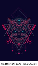 Devil skull sacred geometry