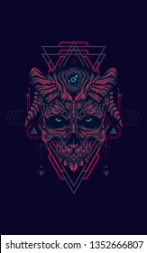 Devil skull sacred geometry