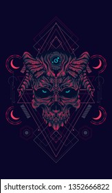 Devil skull sacred geometry