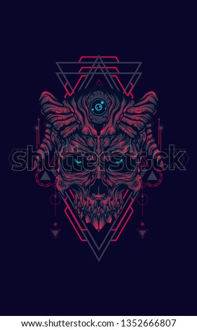 Devil skull sacred geometry