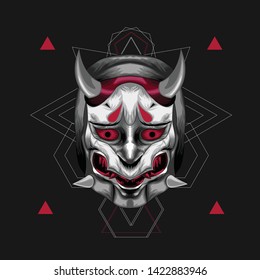 Devil Skull Sacred Geometry Illustration