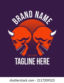 Devil Skull Vector Illustration for Apparel and Community
