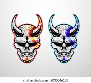 Devil Skull vector Illustration. Suitable for t shirt, print and apparel