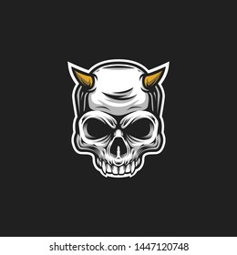 devil skull vector logo illustration