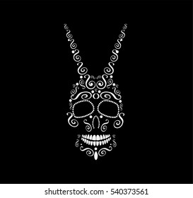 Devil skull vector ornament 