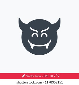 Devil Smile (Imp) Emoji (Emoticon) Icon / Vector