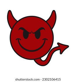 Devil Smile Patch V72 Patch Streetwear, Urban Design Black and White Colors Patch Commercial Use