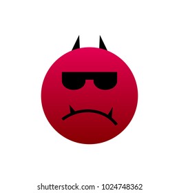 Devil smiley on a white background. Vector art.