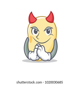 Devil soy bean mascot cartoon
