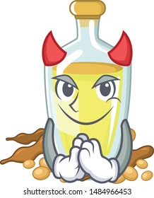 Devil soybean oil isolated in the cartoon