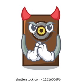 Devil speaker mascot cartoon style
