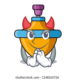 Devil spinning top mascot cartoon