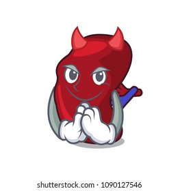 Devil spleen mascot cartoon style
