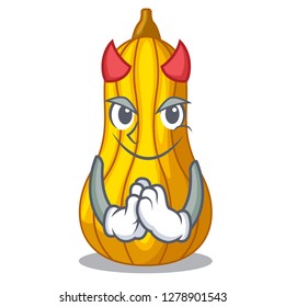 Devil squash fruit in cartoon wooden box