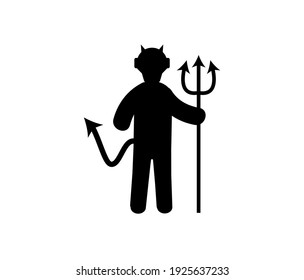 Devil standing up vector icon.  Editable stroke. Symbol in Line Art Style for Design, Presentation, Website or Apps Elements, Logo. Pixel vector graphics - Vector