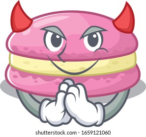 Devil strawberry macarons Cartoon in character design