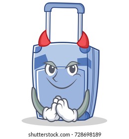 Devil suitcase character cartoon style