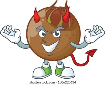 Devil sweet medlar fruit cartoon character style.