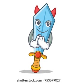 Devil sword character cartoon style vector illustration
