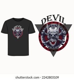 devil t shirt design vector
