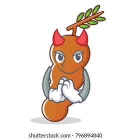 Devil tamarind mascot cartoon style